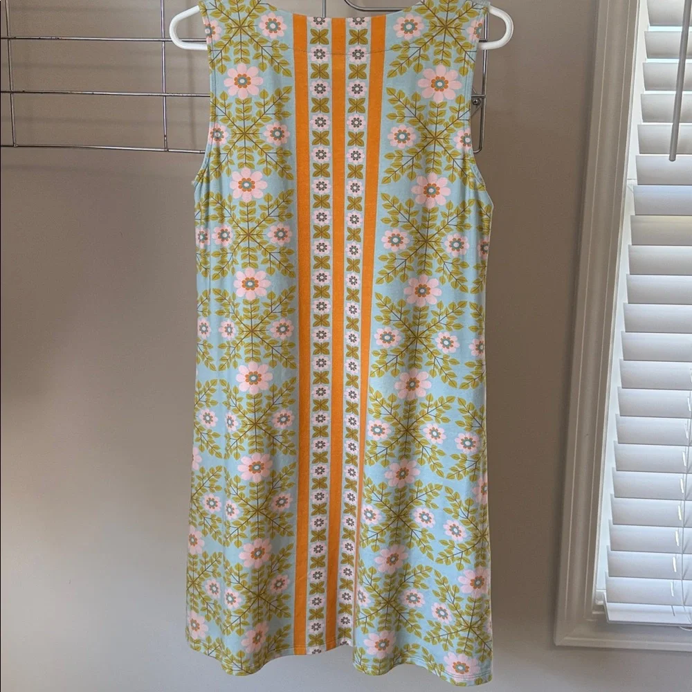 Spartina 449 Sleeveless Floral Midi Dress in Light Blue, Pink & Mustard - Picture 4 of 4